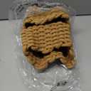 Sea Team 3-Pack Rectangle Woven Cotton Rope Storage Baskets with Handles, Shelf Basket, Closet Organizers, 3-in-1, Khaki