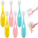 Patelai 6 Pieces Kids Extra Soft Nano Toothbrush Children Bristles Children Micro Nano Manual Toothbrush Set with 20000 Bristles for Age 3and Above Boys Girls Protecting Cleaning(Cute Style)