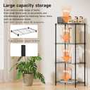 IZEUK 4 Tier Metal Wire Shelf Unit, Black Storage Rack Organizer for Kitchen, Bedroom, Living Room or Laundry Room, 17.7" W x 11.8" D x 41.9" H