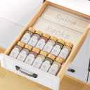 Spice Drawer Organizer, 2 Tier- 2 Pack Clear Acrylic Drawer Seasoning Organizer, Expandable From 11'' to 22'' Kitchen Spice Rack Organizers and Storage for Drawer (Jars not included)