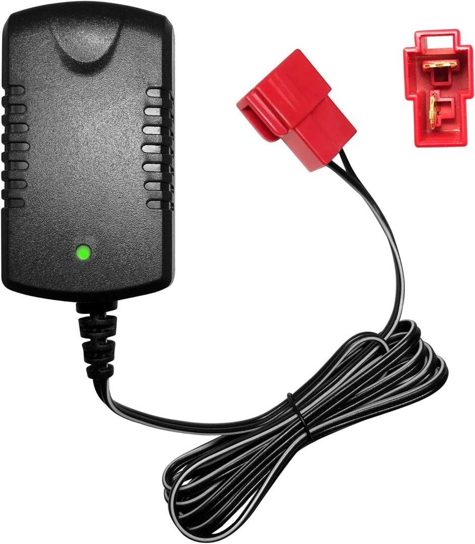 6V Charger with Square-Type Plug for 6Volt Battery, 7V800ma for 6V Child Ride On Car Rollplay Kid Trax Disney Frozen White Toddler Wildfire Quad