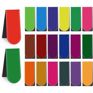 Magnetic Bookmarks,60 Pack 20 Solid Color Magnet Page Clip Small Bookmark for Book Lovers, Presents, Women, Man, Kids, Tudents, Teachers, School, Home, Office, Reading Supplies(2 x 0.8 inch)