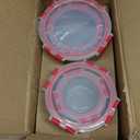 VERONES 12 Packs Glass Food Storage Containers Set, Airtight Glass Lunch Containers, Glass Meal Prep Containers with Lids, Exclusive of BPA, for Microwave, Oven, Freezer & Dishwasher Friendly, Red