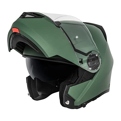 VCAN VX28 Full Face Modular Flip-Up Motorcycle Helmet ECE & DOT Approved, Coolmax Cheek Pad & OTG Ready, Size L