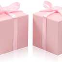 COTOPHER 25pcs Pink Wedding Favor Boxes, 3x3x3 Inch Gift Boxes with Ribbons for Wedding, Baby Shower, Birthday, Bridal Shower