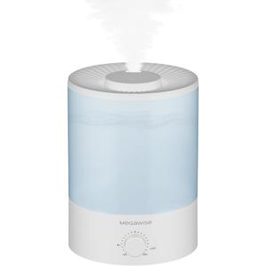 MegaWise Healthy Top-Refill Cool Mist Humidifiers for Bedroom, 24dB Ultrasonic Air Vaporizer with Water Filter for Baby [PP Material], Colorful Night Light,1 Gal Essential Oil Diffuser, Auto Shut Off (3.8 l)