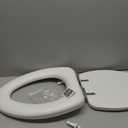 Mayfair Padded Toilet Seat with Chrome Hinges, Soft Vinyl over Wood Core Seat, Made in USA, Elongated, White