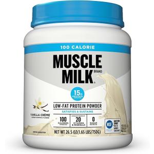Muscle Milk ZERO, 100 Calorie Protein Powder, Vanilla, 15g Protein, 1.65 Pound, 25 Servings (EXP 01/11/27)