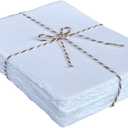 Handmade Deckle Edge Blank Paper - Mixed Media Loose Leaf Paper for Postcards, Invitations, Crafts and Announcements - White Color - Package of 50 - Thick 150 GSM - 5 x 7