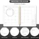 2026 Planner 8.5 x 11, Large Weekly Monthly Planners with Tabs, A4 Spiral Bound Daily Calendar 2026 Planner, 12 Month Agenda from Jan. to Dec., Flexible Cover Appointment Book(Black Gold Flower)