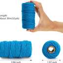 ZEAYEA 15 Rolls Macrame Cord, 3mm x 480 Yards Natural Cotton Macrame Rope, 4-Strand Twisted Soft Cotton Twine String Cord for Artworks, Wall Hanging, Plant Hangers, Crafts, Knitting, 15 Colors