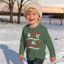 Toddler Boy Girl Christmas Shirt Dancing Santa Claus Long Sleeve T-Shirt Kids Xmas Gift Holiday Song Fall Clothes (5-6 Years, Green)