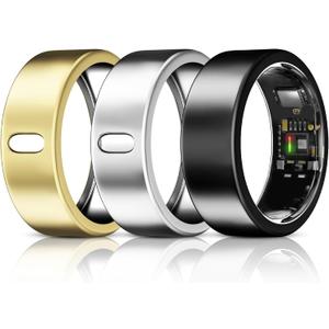 3 Pack Cover Compatible with Ultrahuman Ring Air, Surport Charging with Cover on, Anti-Scratch TPU Ultra Human Ring Protector for Women Men (Size 8, Black+Silver+Gold)