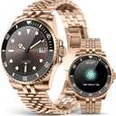 2025 DA GPT Smart Watch, Deep Search, Heart Rate, Blood Pressure, Blood Oxygen, Sleep Monitor, 107 Sports Modes, Waterproof Round Watch, 1.19-inch AMOLED Display, Compatible Android and iOS Gold Metal