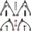 Front End 12pc Control Arms Suspension Kit for Chevy Silverado 1500,Suburban 1500,GMC Sierra 1500, Yukon XL 1500/Yukon, Avalanche, Tahoe, Cadillac Escalade ESV/EXT, 4 Tie Rods 2 Boots 2 Sway Bars