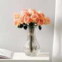 10" Decorative Modern Flower Vase for Floral Arrangements, Large Elegant Clear Glass Vase for Bouquet(Transparent) (Clear, 01)