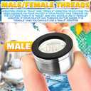 4Pcs Bathroom Faucet Aerator Replacement - 15"/16" 24mm Kitchen Bathroom Sink Attachment High Flow Aerator for Sink Faucet Aerators M24 Male Thread