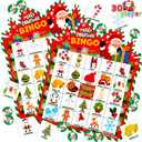 JOYIN 30 Players Christmas Bingo Cards, Xmas Bingo Game for Kids Family Activities, Holiday Winter Bingo Cards for Party Card Games, School Classroom Indoor Party Games
