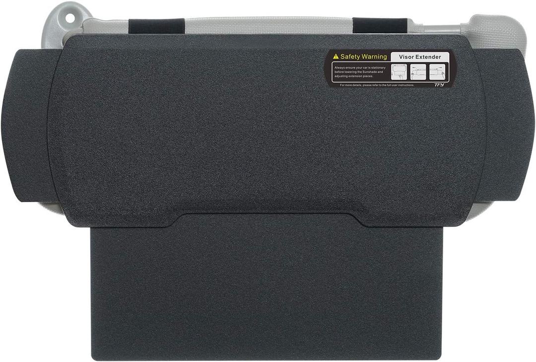 Car Visor Extender TFY Anti-Glare Sun Visor Extender Windshield and Side Window Sunshade and UV Rays Blocker (1 Piece) (Black)