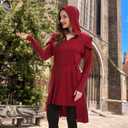 Medieval Clothing Women Renaissance Witches Costume Viking Gothic Dresses Cosplay for Halloween (Red, L)