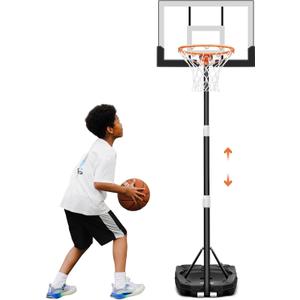 Seray Kids Basketball Hoop Outdoor 3.2-7.2/10FT 10s Adjustable, Basketball Hoop Gift for Kid/Adult/Toddler in Pool/Backyard/Indoor, Portable 40/29 in Shatterproof Backboard, Goal, Large Base