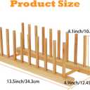 4 Pack Bamboo Wooden Dish Drying Rack, Plate Organizer for Cabinet, Plate Rack Pot Lid Holder for Dishs, Bowls, Cups, Cutting Boards and Books, Kitchen Cabinet Organizer