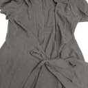 LYANER Women's V Neck Flounce Half Sleeve Tie Knot Front Coverup Beach Cardigan Blouse (X-Large, Black)