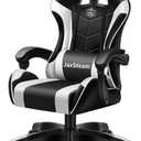 JaxSteam Gaming Chair Video Gaming Computer Chair Ergonomic Office Chair Desk Chair with Lumbar Support Flip Up Arms Adjustable Height Swivel PU