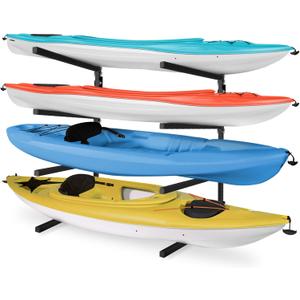 Yes4All Kayak Storage Rack Kayak Wall Mount Rack 400lbs 4 Adjustable Levels Kayak Rack for Outdoor, Indoor Kayak Storage Rack (A. BASIC - Black)