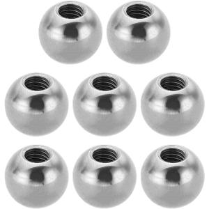 PATIKIL M5x12mm Ball Nuts Knob, 8 Pcs Female Thread 304 Stainless Steel Round Blind Hole Screw Cap Cover for Lighting Machinery DIY Decoration, Silver