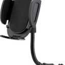 Scosche Universal 12V Car Phone Mount with USB Charger, Phone Holder with Cigarette Lighter Adapter for 12V Socket Plug-In, Flexible Gooseneck, Adjustable Cradle for iPhone & Android Cell Phones