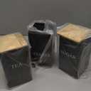 3 Pcs Coffee Tea Sugar Container Set, 1000 ML Metal Teas and Coffee Canisters Set with Bamboo Lids, Black Canisters Sets for Kitchen,Food Storage Container Jars for Kitchen Counter Storage (Black)