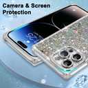 PERRKLD Luxury Glitter for iPhone 14 Pro Max Rectangle Bling Case, Silver