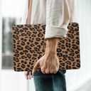 for MacBook Pro 14 inch Case 2026-2021 M5 M4 M3 M2 M1 A3434 A3112 A3185 A3401 A2918 A2992 A2779 A2442,Leather Leopard Print Shell for Mac Pro14,Cheetah Case with Keyboard Cover,Leopard Brown
