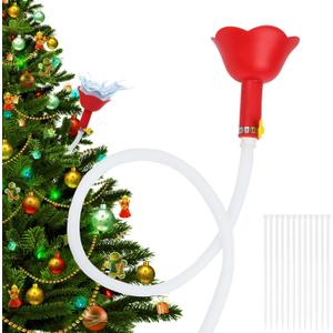 Christmas Tree Watering System with 59-Inch Flexible Hose  Easy-to-Use Christmas Tree Waterer with Decorative Funnel Design