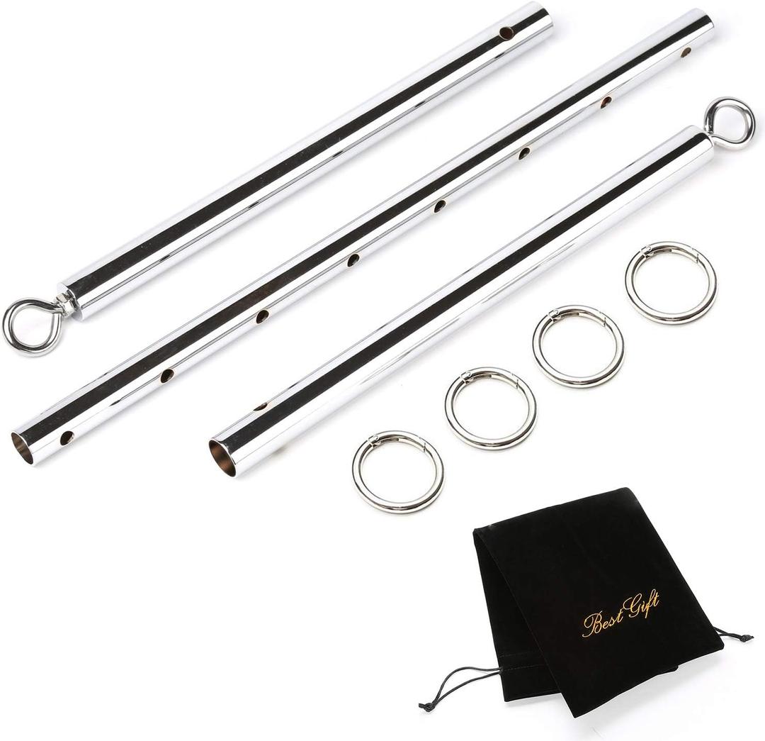 Adjustable 3 in 1 Spreader Bar Adjustable Straps Sports Aid Training Fitness Kit Workout Bar,Home Yoga Gym Kit with Fur Flocking Storage Bag