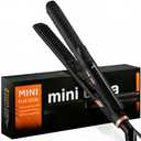 ORYNNE Mini Flat Iron 1/2 Inch Ceramic Titanium Small Hair Straightener with 5 Temperature Settings, Auto-Off, Dual Voltage Mini Hair Straightener Travel Size for Short Hair, Bangs, Bobs - Rose Gold