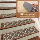 Stair Treads Non Slip for Wooden Steps Indoor, 7 Pack 8" X 30" Carpet Runners for Wood Stairs with Self-Adhesive Backing, Stickiness Stair Rugs for Kids Elders and Dogs, Square Brown