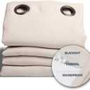 Moondream DecibelControl 3-in-1 Soundproof Curtain | Noise Reduction | Thermal Insulation | 100% Blackout | Patented Technology | Made in Europe | Grommet | 55" W x 84" L | Beige - Eggshell MC634