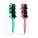 Curly Hair Brush Candybrush Curl Defining Brush for Detangling Shaping and Defining Curls for Women, Men, Wet & Dry Hair (Green Pink)
