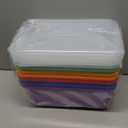 GAMENOTE 6 Quart Storage Bins with Lids,6 Pack Rainbow Plastic Latching Box for Classroom&Kids Toy Storage Opaque Stackable Shoe Box Size Containers for STEM Morning Tubs, Crafts & Building Blocks