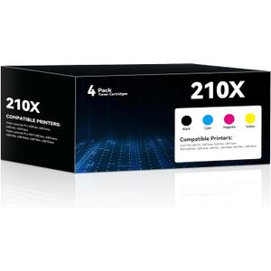 210X Toner Cartridges 4 Pack Compatible for hp 210X Toner cartridges for HP Color Laserjet Pro MFP 4301fdw 4201dw 4201dn 4301fdn 4201dne 4201dwe 4301dw Printer(Black/Cyan/Yellow/Magenta)