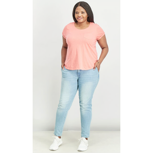 PGANDS Women's Summer Top Short Sleeve T Shirts Casual Basic Loose Fit Tee (Large, Coral)