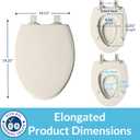 Mayfair NextStep2 Toilet Seat with Built-In Toddler Potty Training Seat, Slow Close, Easy Clean, Magnetic Removable Kids Seat, ELONGATED, Biscuit