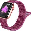 3 x Nylon Sport Loop Bands Compatible with Apple Watch Band 41mm 40mm 38mm 49mm 45mm 44mm 42mm Women Men, Stretchy Breathable Strap for iWatch Series 9 Ultra 8 7 6 5 4 3 2 SE (42,Dragon Fruit