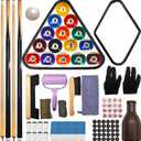 95pcs Pool Table Accessories Set - Balls, Triangle, Rack, Cue, Chalk, Tips, Stickers, Cloth, Brush & Cleaner Set