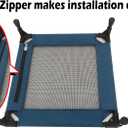 Pozico Elevated Pet Bed with Breathable Mesh for Small Cat and Dog, Raised Cooling Pet Cot for Puppy and Kitty, 18.9x18.9 inch (Navy Blue Bed)