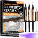 Endhokn Marble & Granite Countertop Repair Kit, 3pcs Clear Quartz Countertop Repair Kit 30s Fast Fix Chips, Holes, Scratches, Cracks, for Luxury Stone, Corian, Other Hard Surfaces