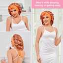 3PCS Silk Sleep Bonnet for Women, Large Satin Hair Caps with Elastic Band for Curly Hair and Frizz Control (Color-3 Orange)