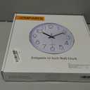 jomparis Modern 12" Battery Operated Non-Ticking Silent Sweep Movement Wall Clock Decorative for Office,Kitchen, Living Room, Bedroom, Bathroom Silver Plastic Frame